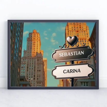 Personalisiertes Poster Liebe Wegweiser Seattle