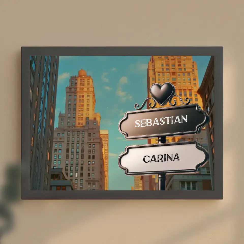 Personalisiertes Poster Liebe Wegweiser Seattle