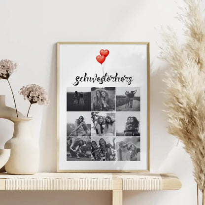 Poster Schwester Schwesterherz mit 9 Fotos & Eigener Spruch