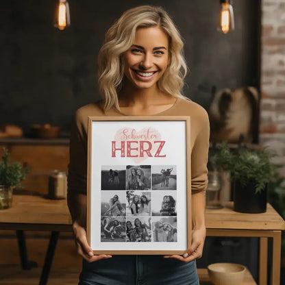 Schwester Poster Personalisiert Schwesterherz 9 Fotos & Wunsch Spruch