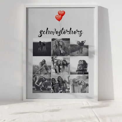 Poster Schwester Schwesterherz mit 9 Fotos & Eigener Spruch