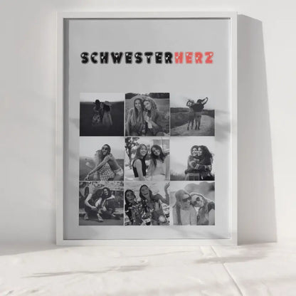 Schwester Poster Personalisiert Schwesterherz 9 Fotos & Eigener Spruch