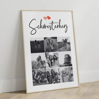 Poster Schwester Schwesterherz 9 Fotos & Wunsch Spruch