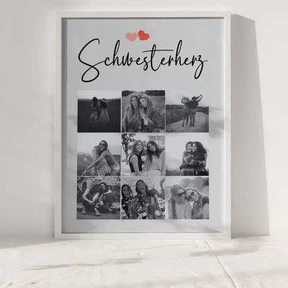 Poster Schwester Schwesterherz 9 Fotos & Wunsch Spruch