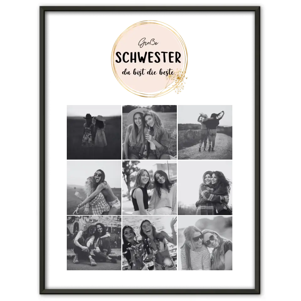 Personalisiertes Große Schwester Poster Große Schwester bist die Beste 9 Fotos & Wunsch Spruch