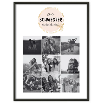 Personalisiertes Große Schwester Poster Große Schwester bist die Beste 9 Fotos & Wunsch Spruch
