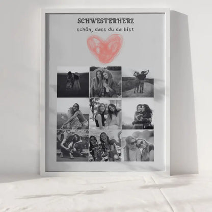 Poster Schwester Schwesterherz Schön dass du da bist 9 Fotos & Eigener Spruch