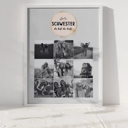 Personalisiertes Große Schwester Poster Große Schwester bist die Beste 9 Fotos & Wunsch Spruch