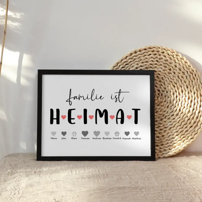 Familien Poster Familie ist Heimat Bis zu 20 Namen