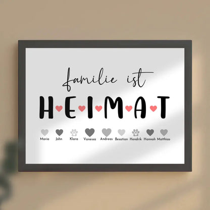 Familien Poster Familie ist Heimat Bis zu 20 Namen