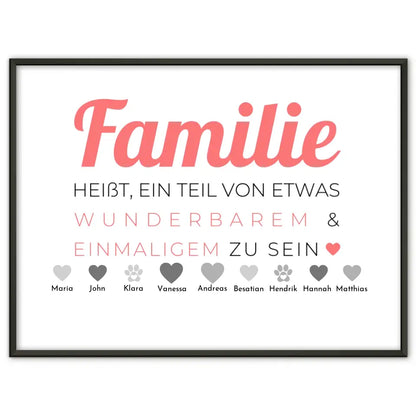 Poster Familie Personalisiert Familie heißt Teil von etwas zu sein Bis zu 20 Namen