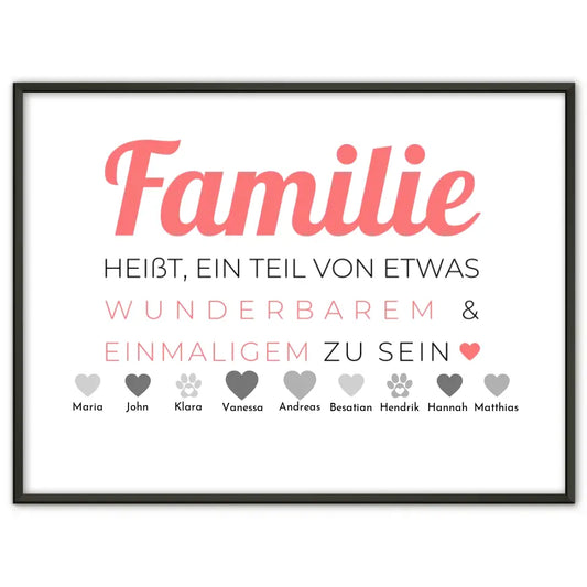 Poster Familie Personalisiert Familie heißt Teil von etwas zu sein Bis zu 20 Namen