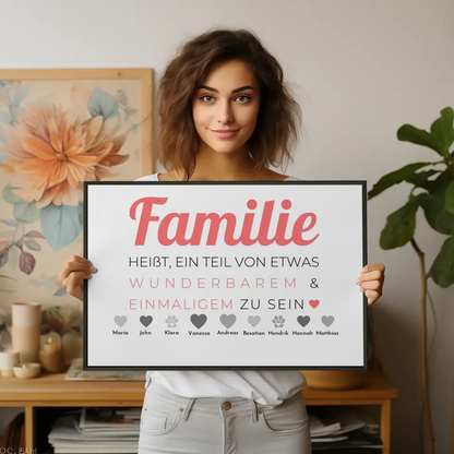 Poster Familie Personalisiert Familie heißt Teil von etwas zu sein Bis zu 20 Namen