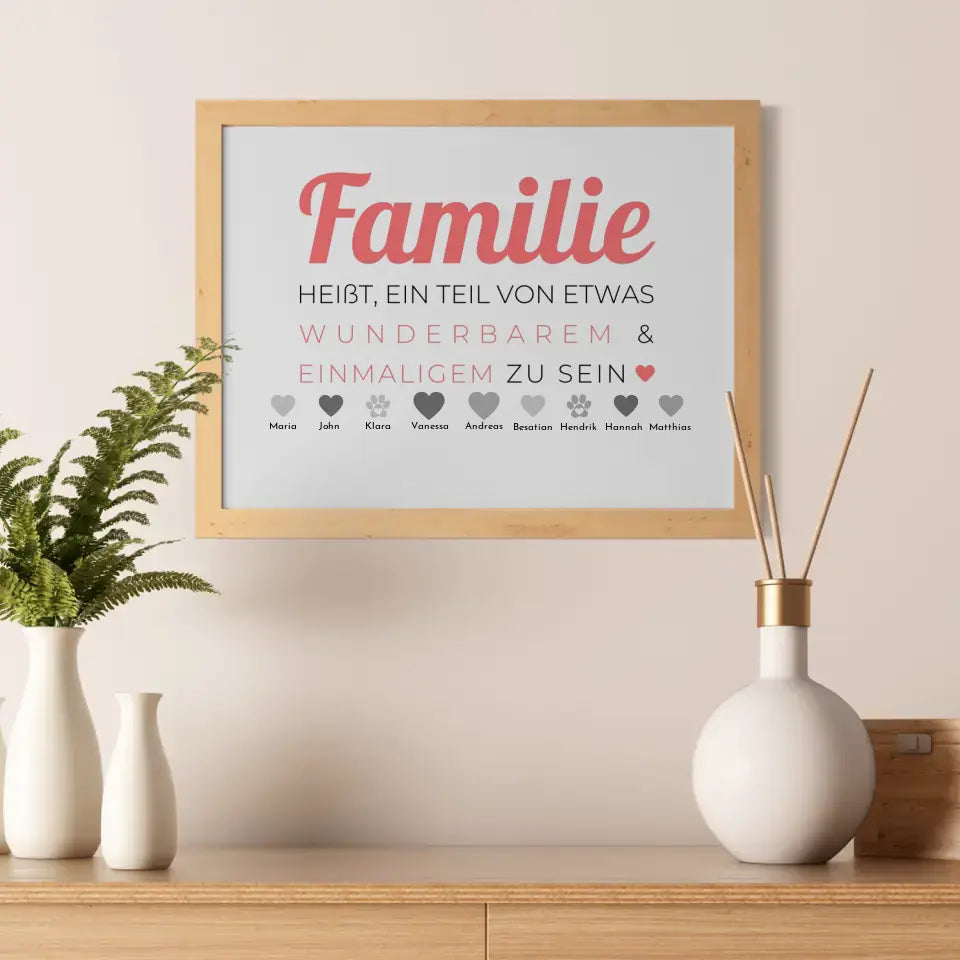 Poster Familie Personalisiert Familie heißt Teil von etwas zu sein Bis zu 20 Namen