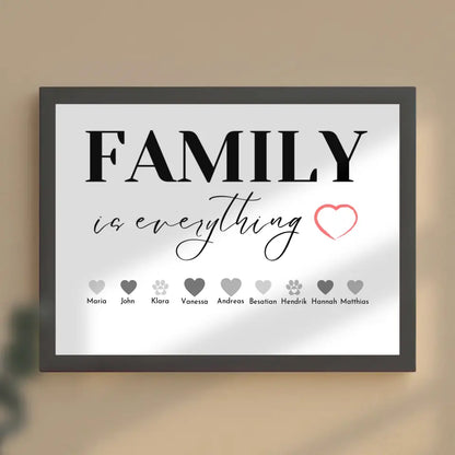 Familienposter Family is everything Bis zu 20 Namen