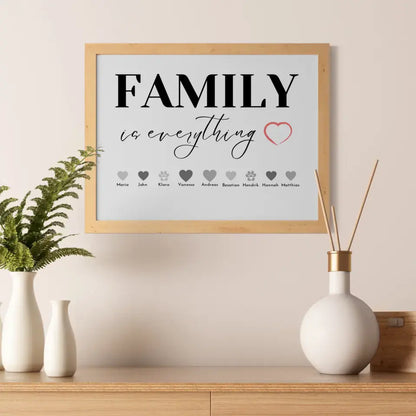 Familienposter Family is everything Bis zu 20 Namen