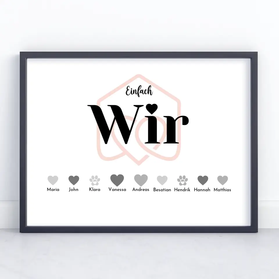 Poster Familie Personalisiert Einfach Wir Bis zu 20 Namen