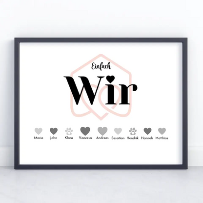 Poster Familie Personalisiert Einfach Wir Bis zu 20 Namen