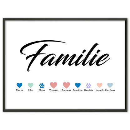 Personalisiertes Familienposter Bis zu 20 Namen