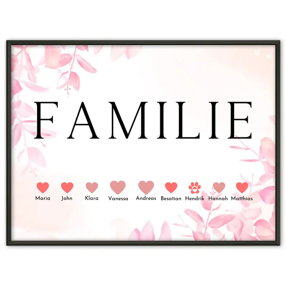 Poster Familie Personalisiert Bis zu 20 Namen