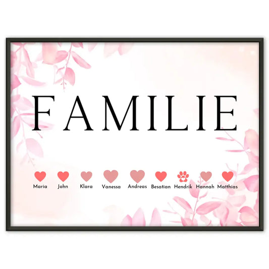 Poster Familie Personalisiert Bis zu 20 Namen