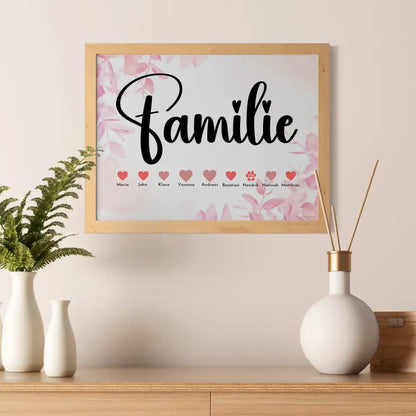 Familienposter Personalisiert Eltern Kinder & Tieren Bis zu 20 Namen