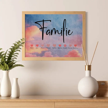 Personalisiertes Poster Familie mit Namen Bis zu 20 Namen