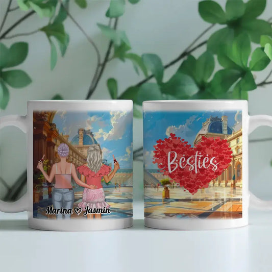 Freundinnen Tasse 2 Personen Louvre Frankreich Besties