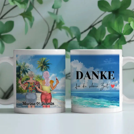 Tasse Beste Freundin Mit Namen Nordsee Dünen Danke für die Zeit