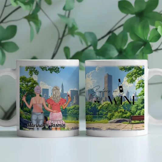 Personalisierte Tasse für 2 Freundinnen Central Park New York