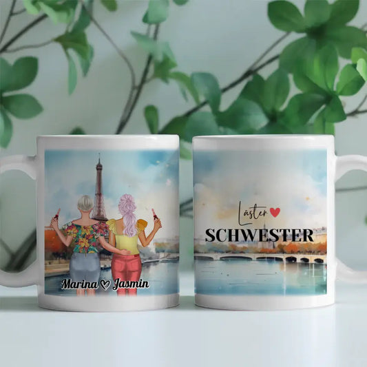 Tasse Beste Freundin Frankreich Eiffelturm Läster Schwester