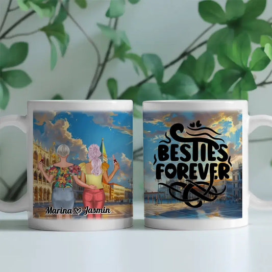 Freundinnen Tassen 2 Personen Mit Namen Italien Besties Forever