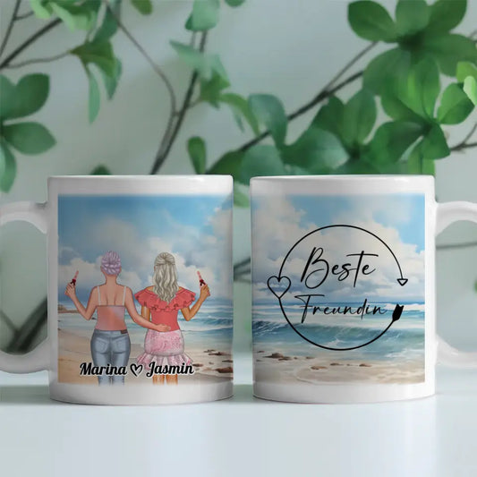 Personalisierte Tasse für 2 Freundinnen Nordsee Beste Freundin