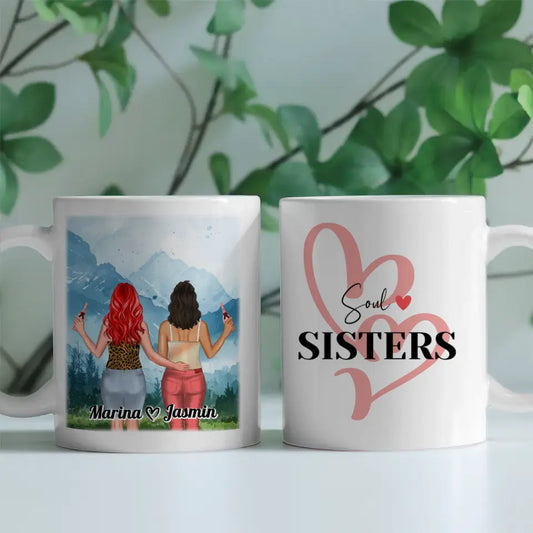 Beste Freundin Tasse Mit Namen Alpen Berge Soul Sisters