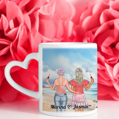 Personalisierte Tasse für 2 Freundinnen Nordsee Beste Freundin