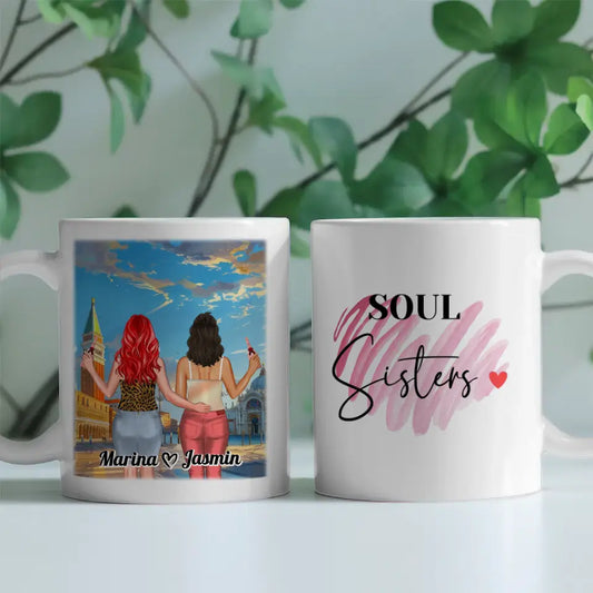 Freundinnen Tasse 2 Personen Mit Namen Italien Soul Sisters