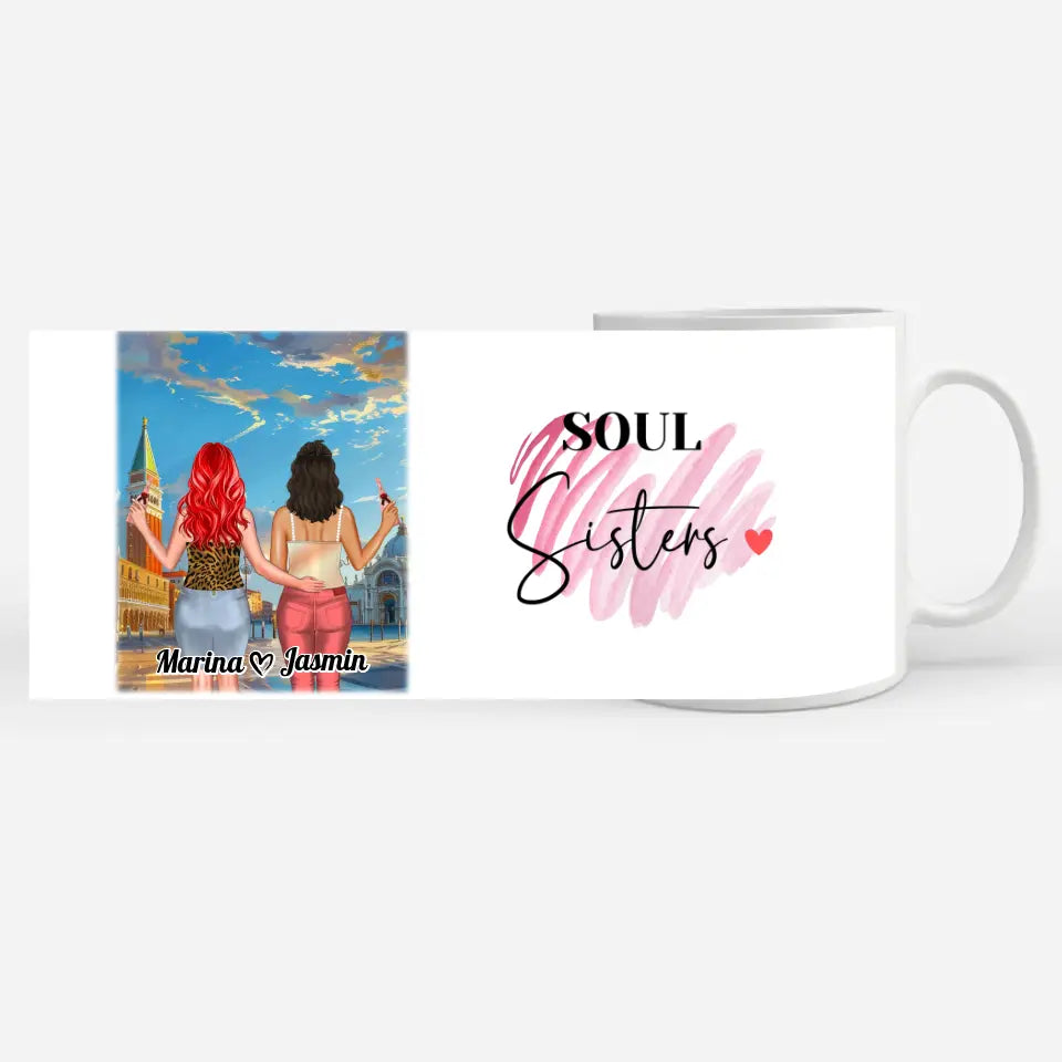 Freundinnen Tasse 2 Personen Mit Namen Italien Soul Sisters