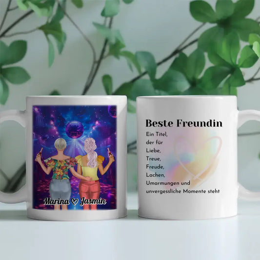 Freundinnen Tasse Mit Namen Disko Party Beste Freundin ein Titel