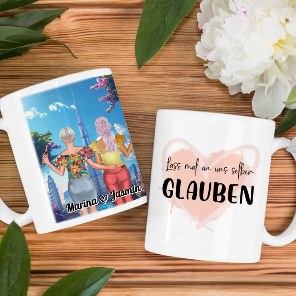 Tasse Beste Freundin Personalisiert Dubai Mit Figuren