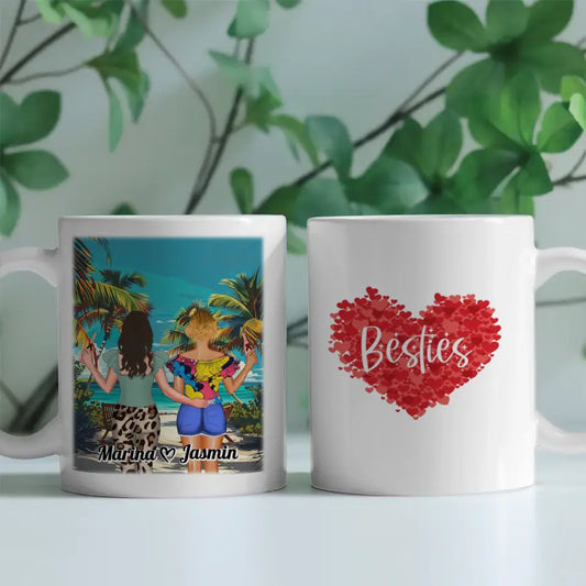 Freundschaftstassen 2 Freundinnen Personalisiert Malediven Besties