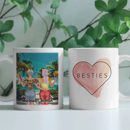 Freundinnen Tassen 2 Personen Besties Malediven Personalisiert Besties