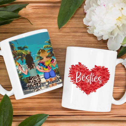 Freundschaftstassen 2 Freundinnen Personalisiert Malediven Besties