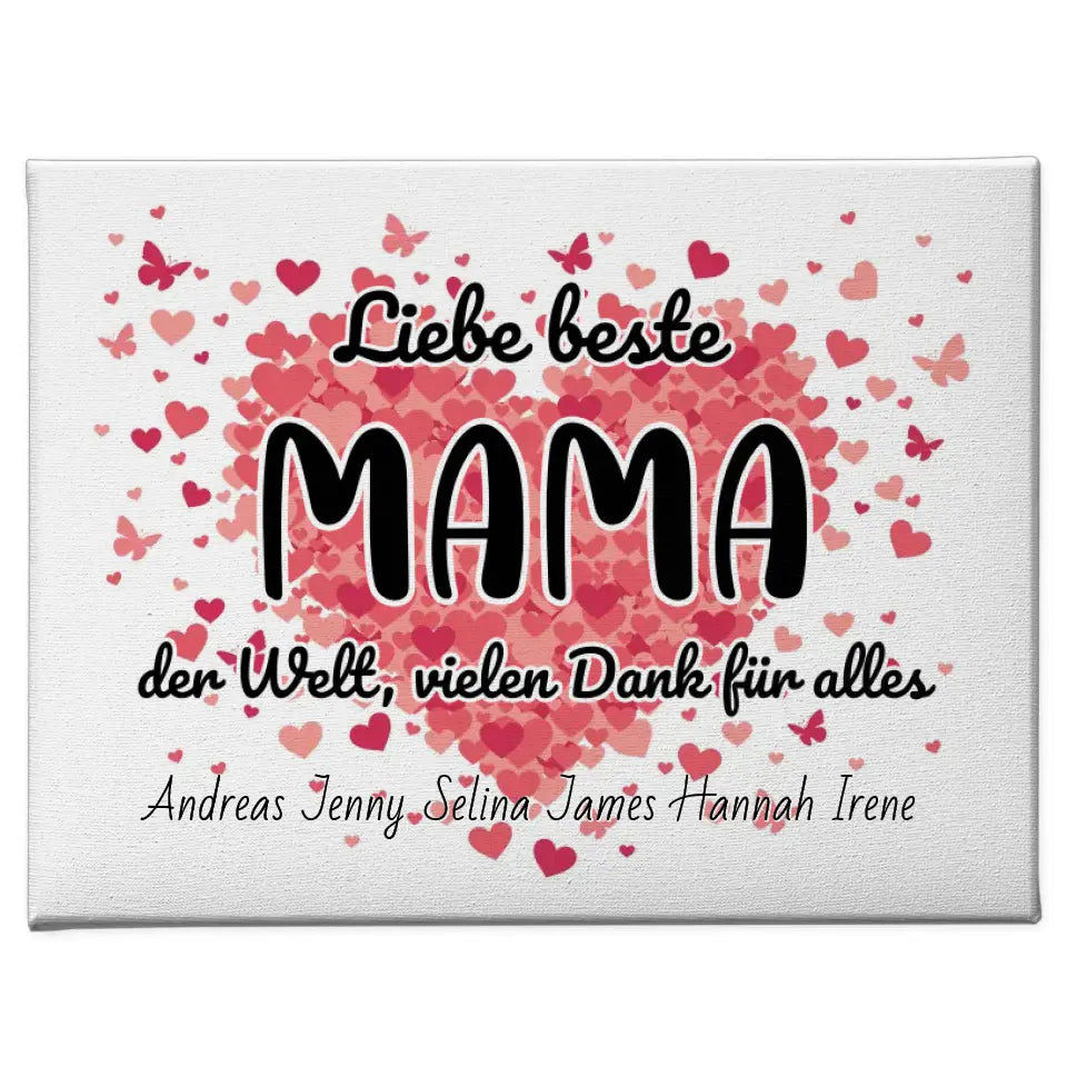 Mama Leinwand Personalisiert Beste Mama Danke für alles