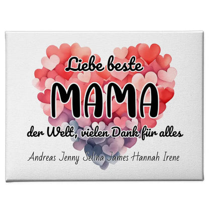 Leinwand Beste Mama der Welt Danke für alles Personalisiert