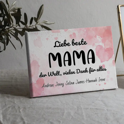 Personalisierte Leinwand Beste Mama der Welt Geschenk