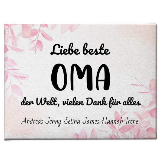 Oma Leinwand Beste Oma Danke für alles Personalisiert