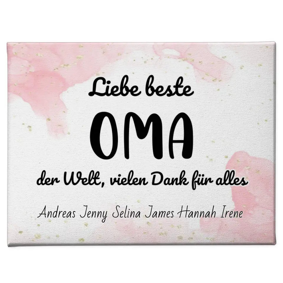 Personalisierte Oma Leinwand Beste Oma der Welt Geschenk