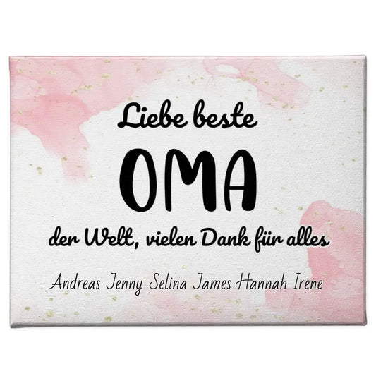 Personalisierte Oma Leinwand Beste Oma der Welt Geschenk