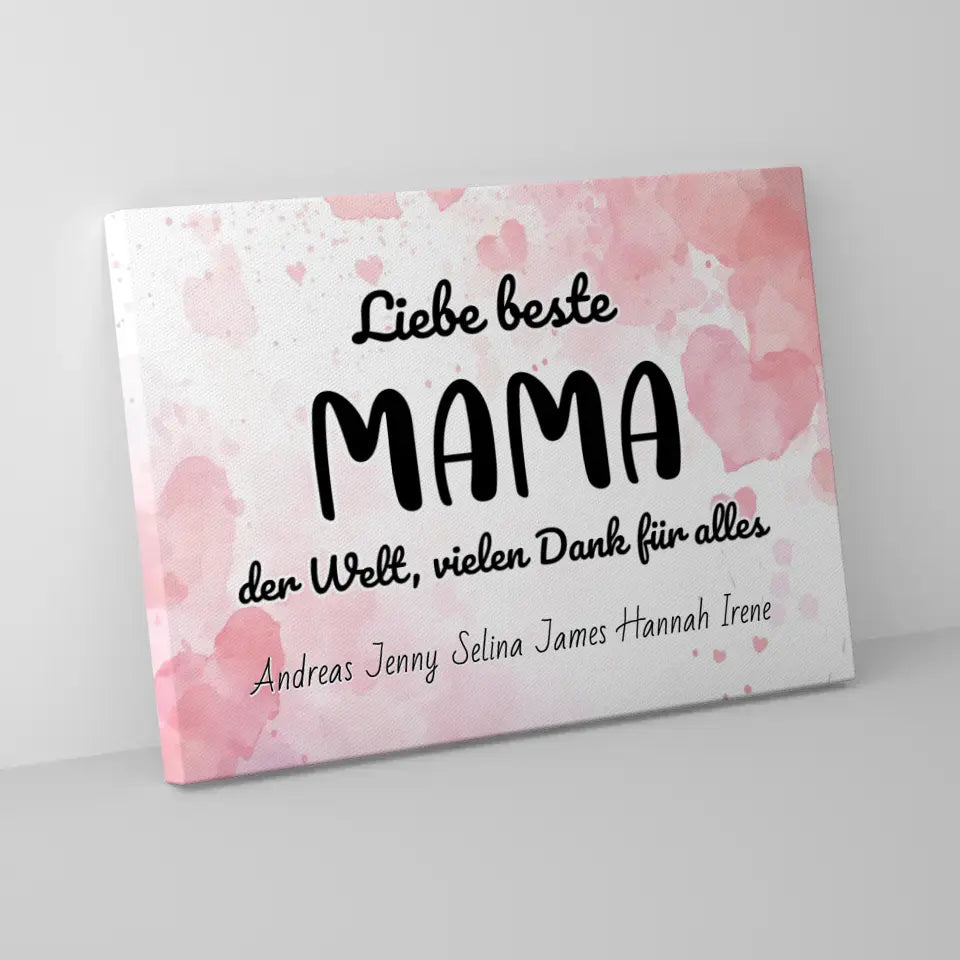 Personalisierte Leinwand Beste Mama der Welt Geschenk