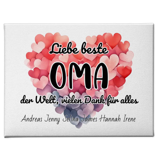 Leinwand Beste Oma der Welt Danke Personalisiert